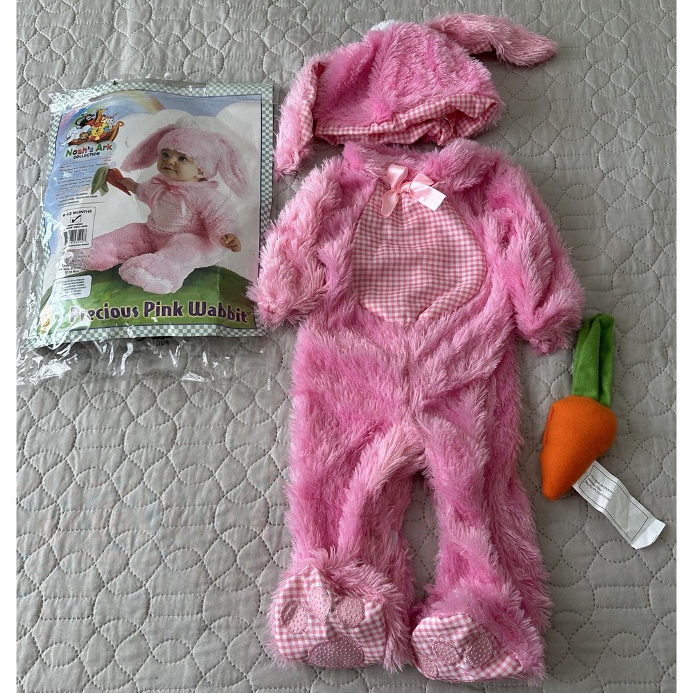 Rubies Infant Girls Pink Easter Bunny Rabbit Halloween Costume Size 6-12 Months